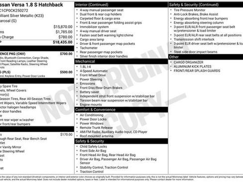 Used 2012 Nissan Versa 1.8 S w/ Convenience Pkg image 7