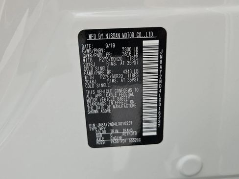 Used 2020 Nissan Armada SL w/ Premium Package image 7