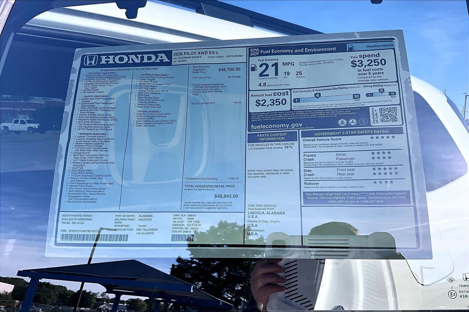 New 2026 Honda Pilot EX-L image 22