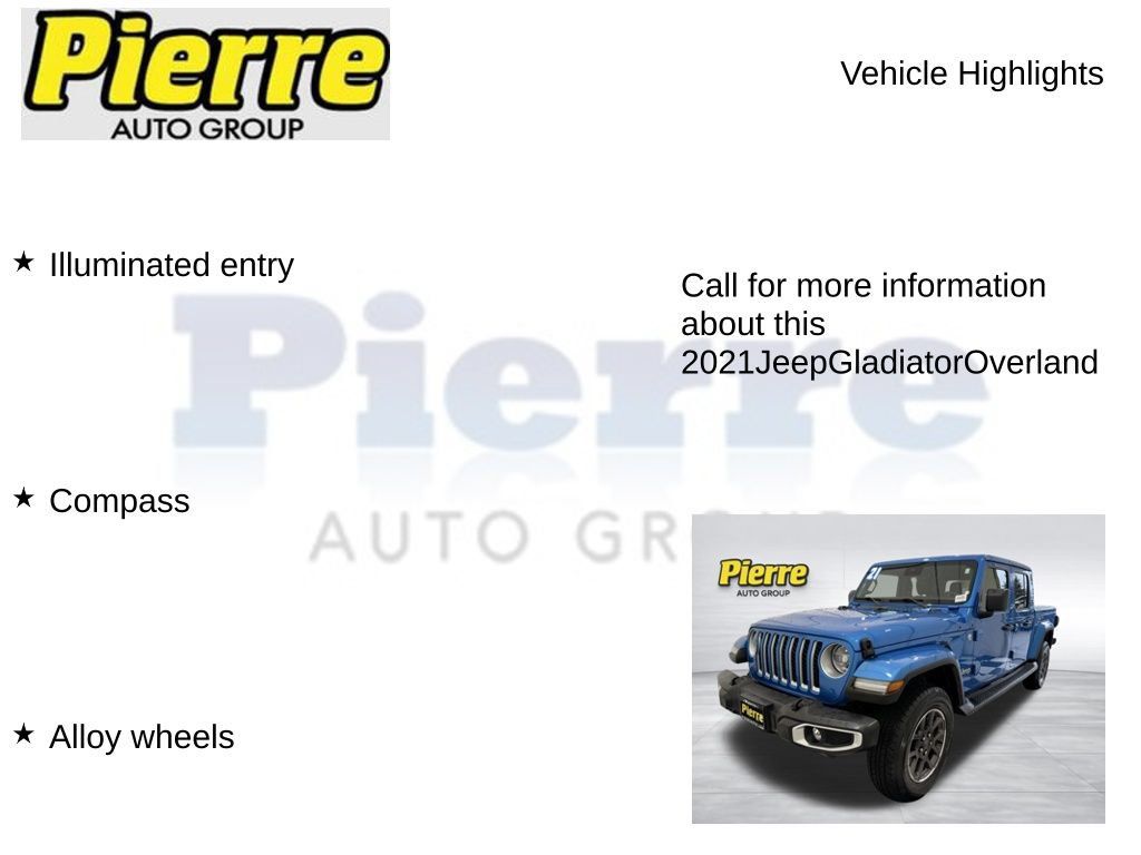 Used 2021 Jeep Gladiator Overland w/ Uconnect 4C Nav & Sound Group AWD/4WD image 14