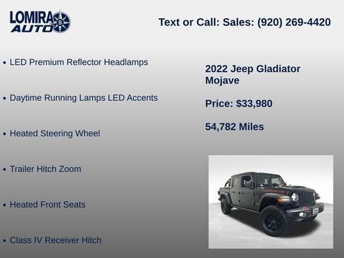 Used 2022 Jeep Gladiator Mojave w/ LED Lighting Group AWD/4WD image 27