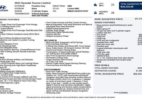 Used 2023 Hyundai Tucson Limited AWD/4WD image 3