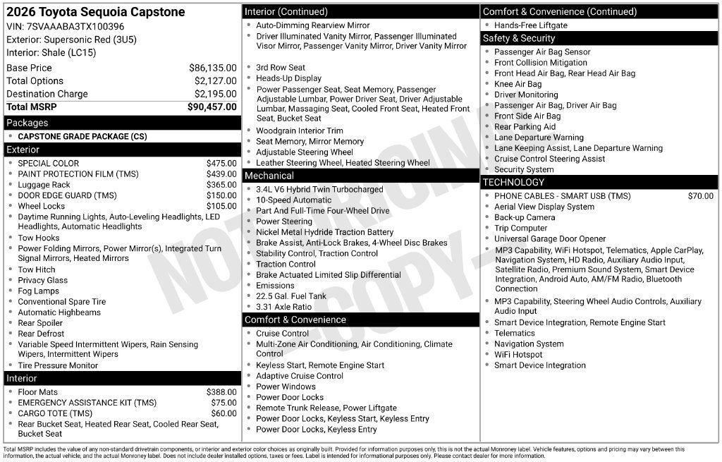Used 2026 Toyota Sequoia Capstone AWD/4WD image 5