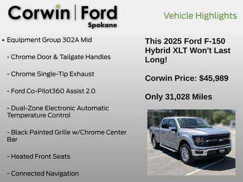 Used 2025 Ford F150 XLT w/ Equipment Group 302A MID AWD/4WD image 7