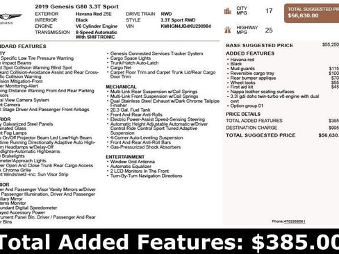 Used 2019 Genesis G80 3.3T Sport image 3