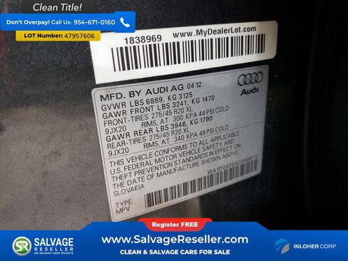 Used 2012 Audi Q7 3.0T S line Prestige image 17