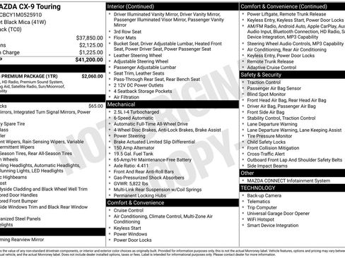 Used 2021 MAZDA CX-9 Touring w/ Touring Premium Package AWD/4WD image 37
