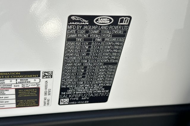 New 2026 Land Rover Range Rover Long Wheelbase SE AWD/4WD image 27