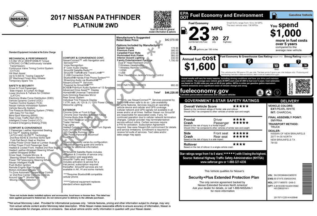 Used 2017 Nissan Pathfinder Platinum w/ Family Entertainment Package FWD image 2