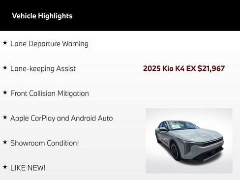 Used 2025 Kia K4 EX FWD image 4