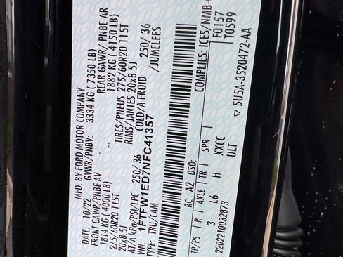 Used 2022 Ford F150 Lariat w/ Equipment Group 502A High AWD/4WD image 18