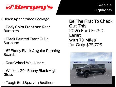 New 2026 Ford F250 Lariat w/ Black Appearance Package image 5
