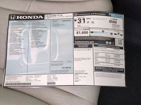 New 2026 Honda Accord SE image 17