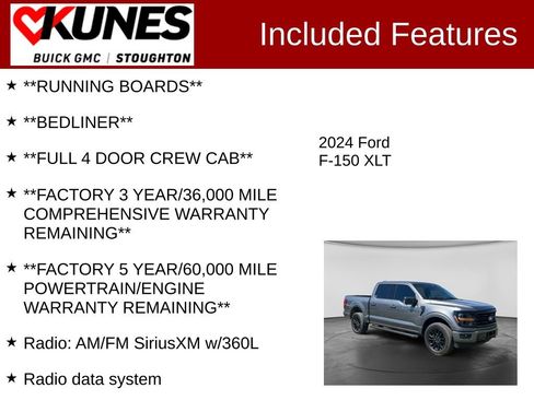 Used 2024 Ford F150 XLT w/ Equipment Group 302A MID AWD/4WD image 3