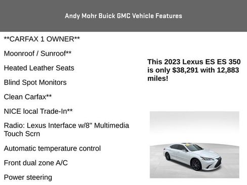 Used 2023 Lexus ES 350 w/ Premium Package image 4