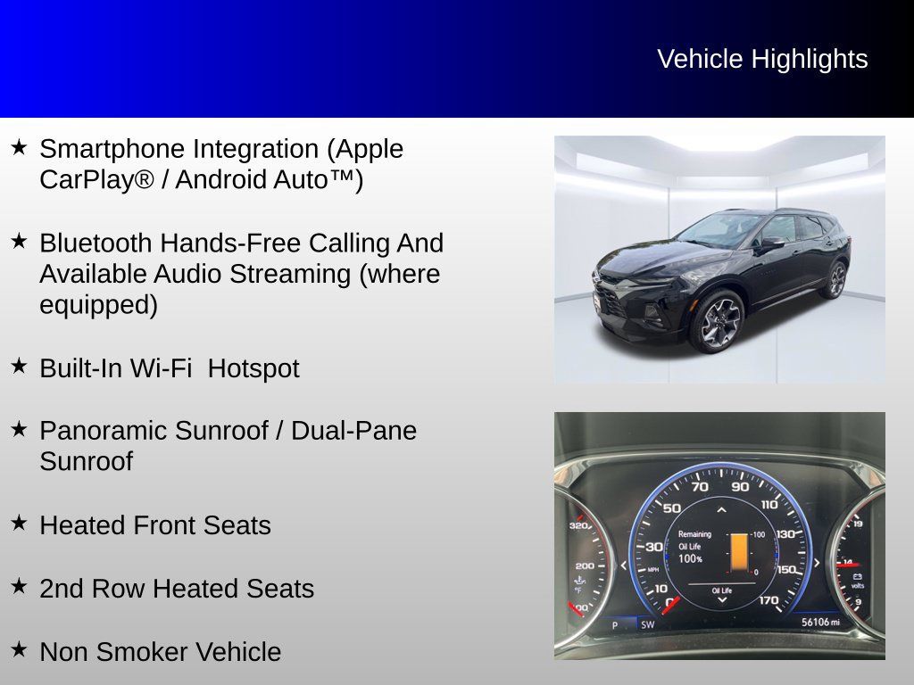 Used 2022 Chevrolet Blazer RS w/ Enhanced Convenience Package AWD/4WD image 8