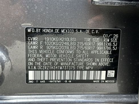 New 2026 Honda HR-V LX image 2