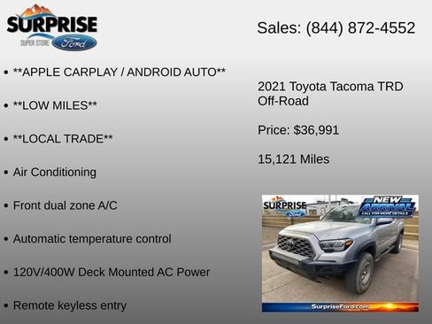 Used 2021 Toyota Tacoma TRD Off-Road w/ Technology Package RWD image 12