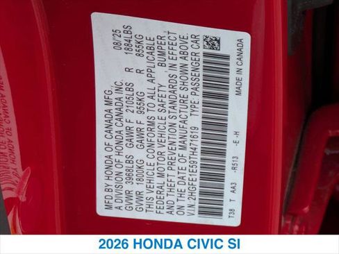 New 2026 Honda Civic Si image 26