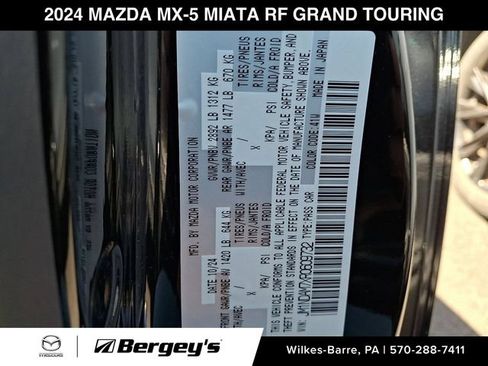Certified 2024 MAZDA MX-5 Miata RF Grand Touring RWD image 29