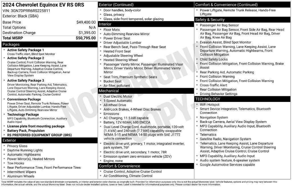 Certified 2024 Chevrolet Equinox EV RS AWD/4WD image 5