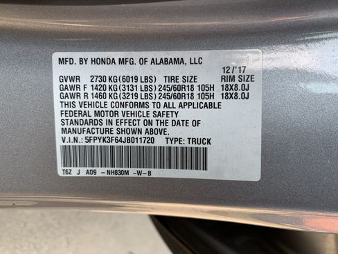 Used 2018 Honda Ridgeline RTL-T image 36