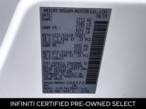 Certified 2019 INFINITI QX60 Luxe w/ Essential Package image 28