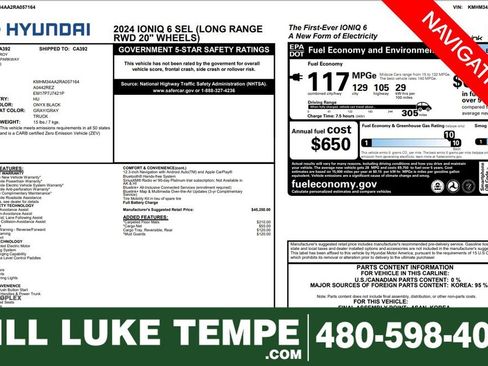 Used 2024 Hyundai Ioniq 6 SEL image 1