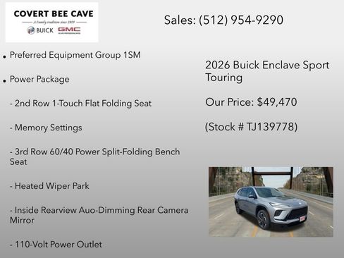 New 2026 Buick Enclave Sport Touring w/ Power Package FWD image 6