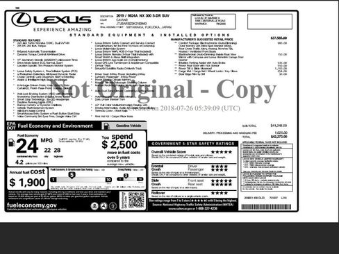 Used 2019 Lexus NX 300 AWD w/ Comfort Package image 2