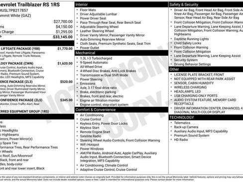 Used 2023 Chevrolet TrailBlazer RS w/ Sun and Liftgate Package AWD/4WD image 4