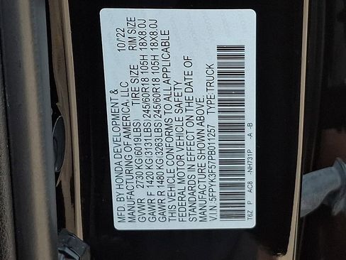 Used 2023 Honda Ridgeline RTL image 27