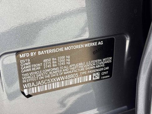 Used 2019 BMW 530i w/ Convenience Package RWD image 29