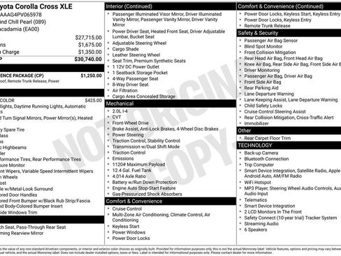 Used 2023 Toyota Corolla Cross XLE w/ Convenience Package FWD image 2