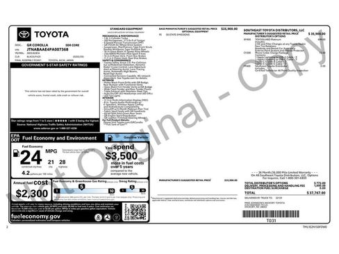 Used 2023 Toyota Corolla GR AWD/4WD image 2
