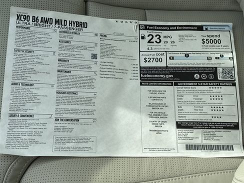 New 2026 Volvo XC90 B6 Ultra w/ Lounge Package image 35