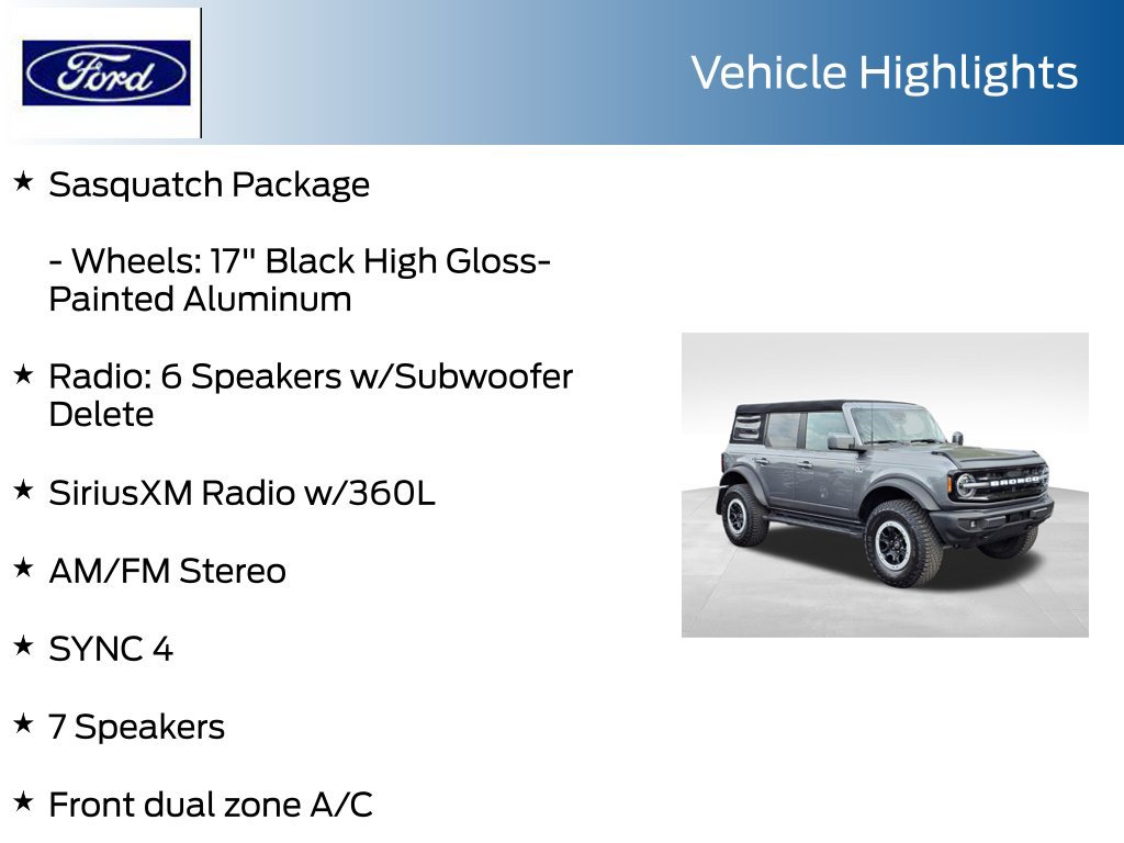 Certified 2023 Ford Bronco Outer Banks w/ Sasquatch Package AWD/4WD image 20