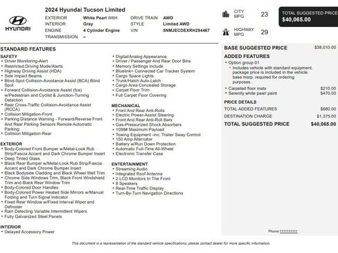 Used 2024 Hyundai Tucson Limited AWD/4WD image 36