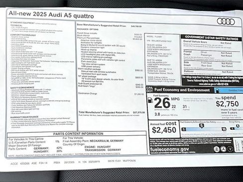 New 2025 Audi A5 2.0T Premium Plus image 14