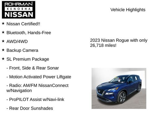 Certified 2023 Nissan Rogue SL w/ SL Premium Package image 8