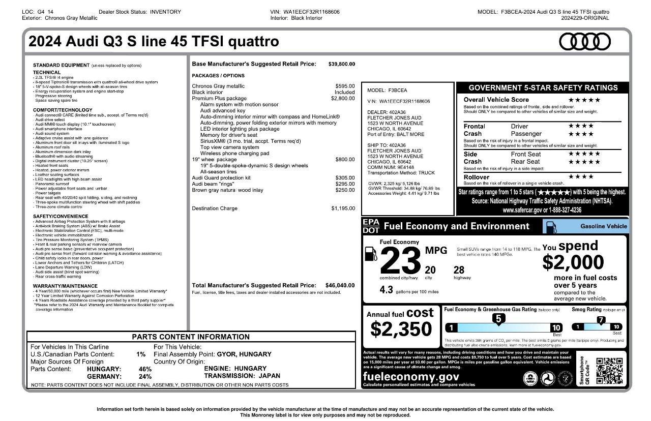 Used 2024 Audi Q3 2.0T Premium Plus w/ Premium Plus Package AWD/4WD image 3