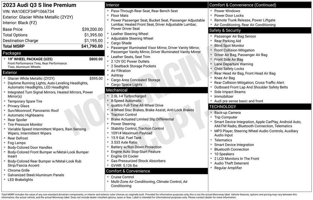 Certified 2023 Audi Q3 2.0T Premium w/ 19" Wheel Package AWD/4WD image 57