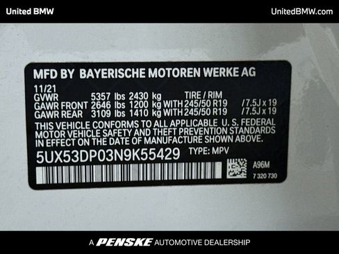 Used 2022 BMW X3 xDrive30i w/ Premium Package 2 image 15