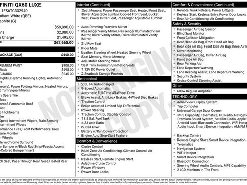 Certified 2026 INFINITI QX60 Luxe w/ Cargo Package AWD/4WD image 39