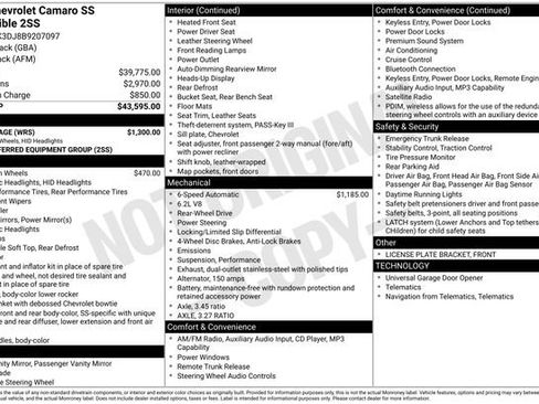 Used 2011 Chevrolet Camaro SS w/ RS Package RWD image 14