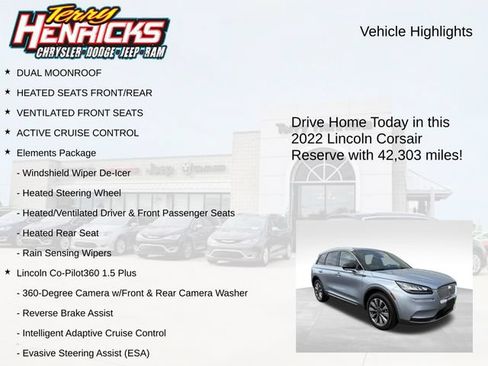 Used 2022 Lincoln Corsair Reserve w/ Equipment Group 201A AWD/4WD image 4