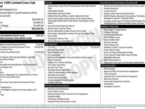 Used 2019 RAM 1500 Limited w/ Body Color Bumper Group image 37