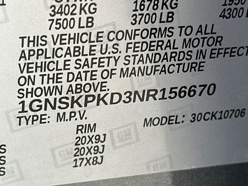 Used 2022 Chevrolet Tahoe Z71 w/ Luxury Package AWD/4WD image 34