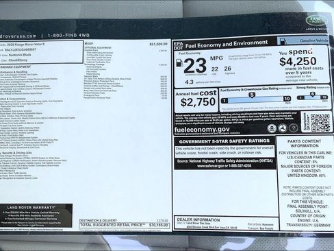 New 2025 Land Rover Range Rover Velar S image 15