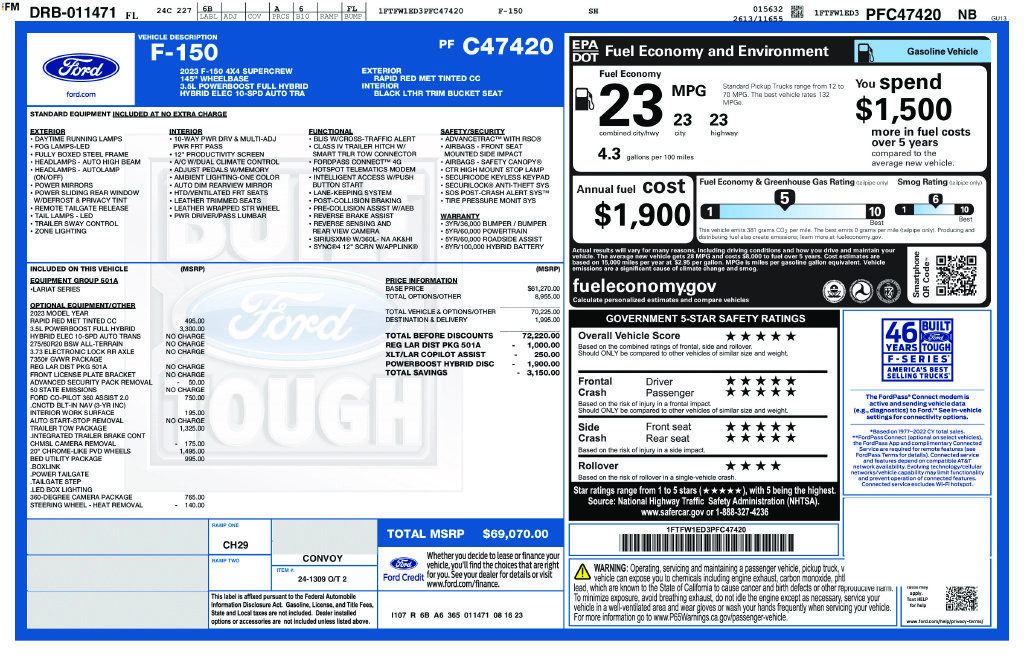 Certified 2023 Ford F150 Lariat w/ Trailer Tow Package AWD/4WD image 8